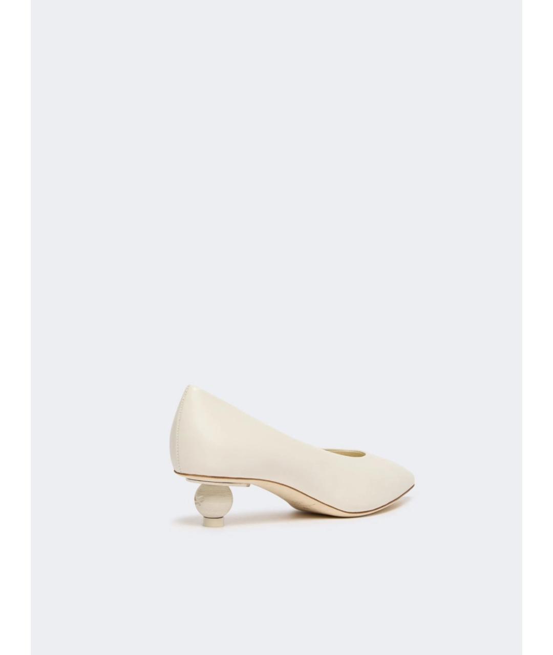 WEEKEND MAX MARA Бежевые кожаные туфли, фото 3