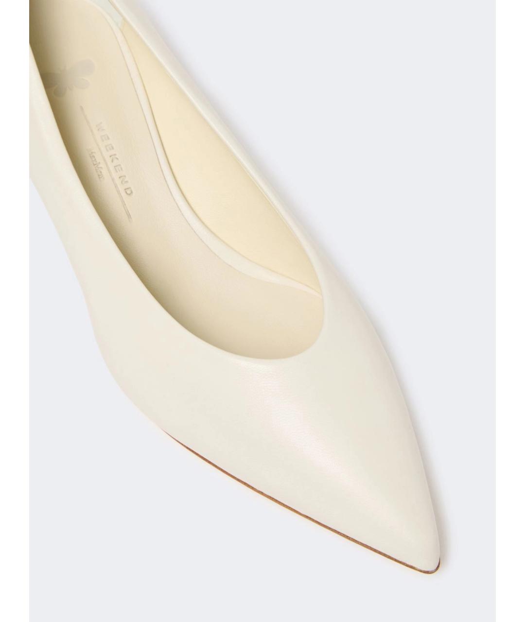 WEEKEND MAX MARA Бежевые кожаные туфли, фото 4