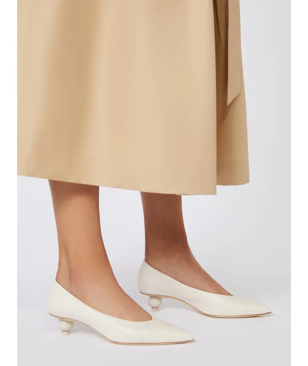 WEEKEND MAX MARA Бежевые кожаные туфли, фото 2