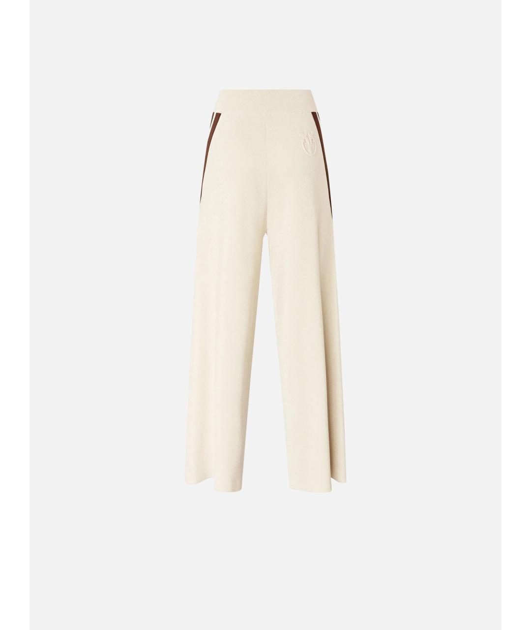 PINKO Бежевые вискозные брюки широкие, фото 6
