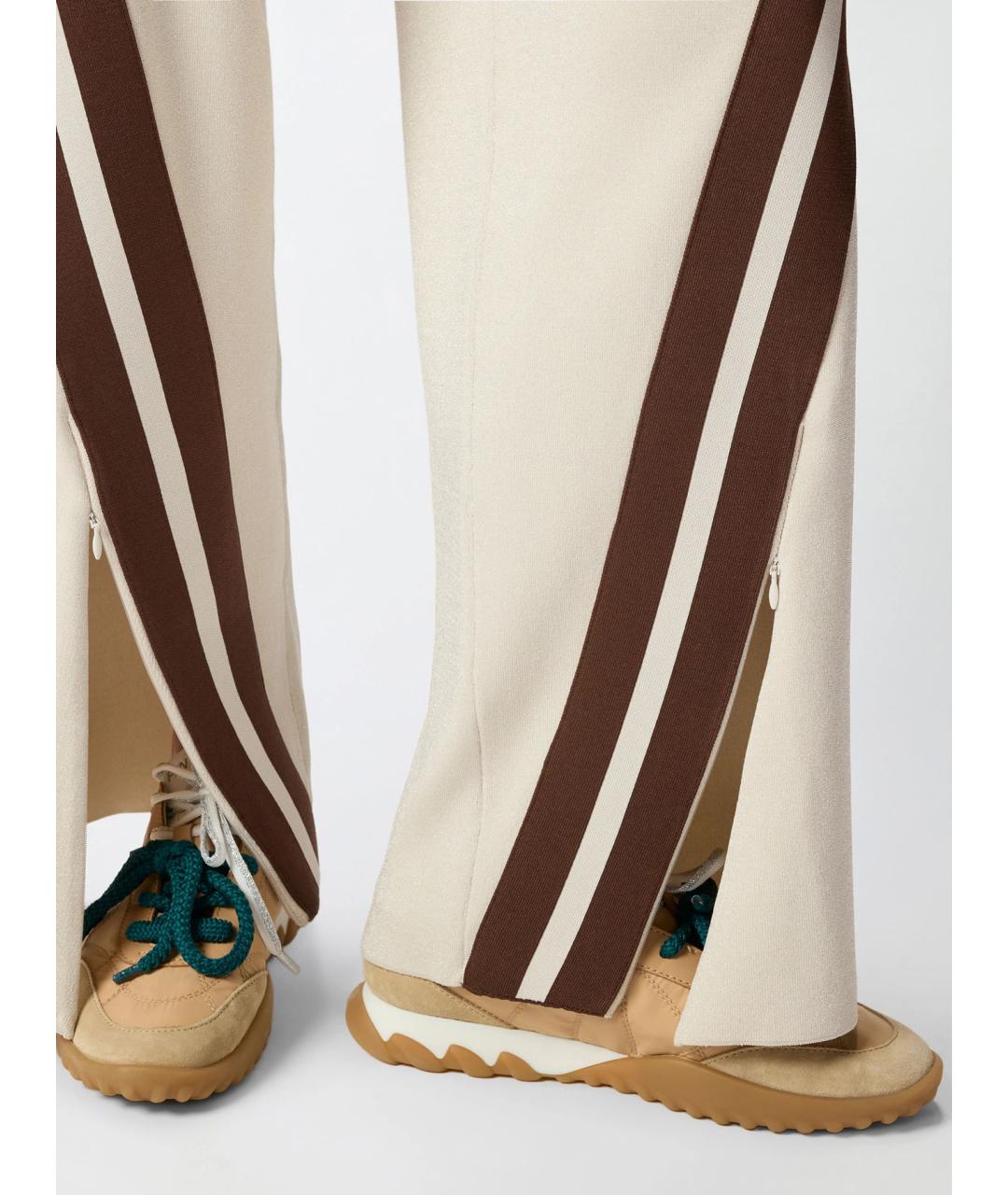 PINKO Бежевые вискозные брюки широкие, фото 5