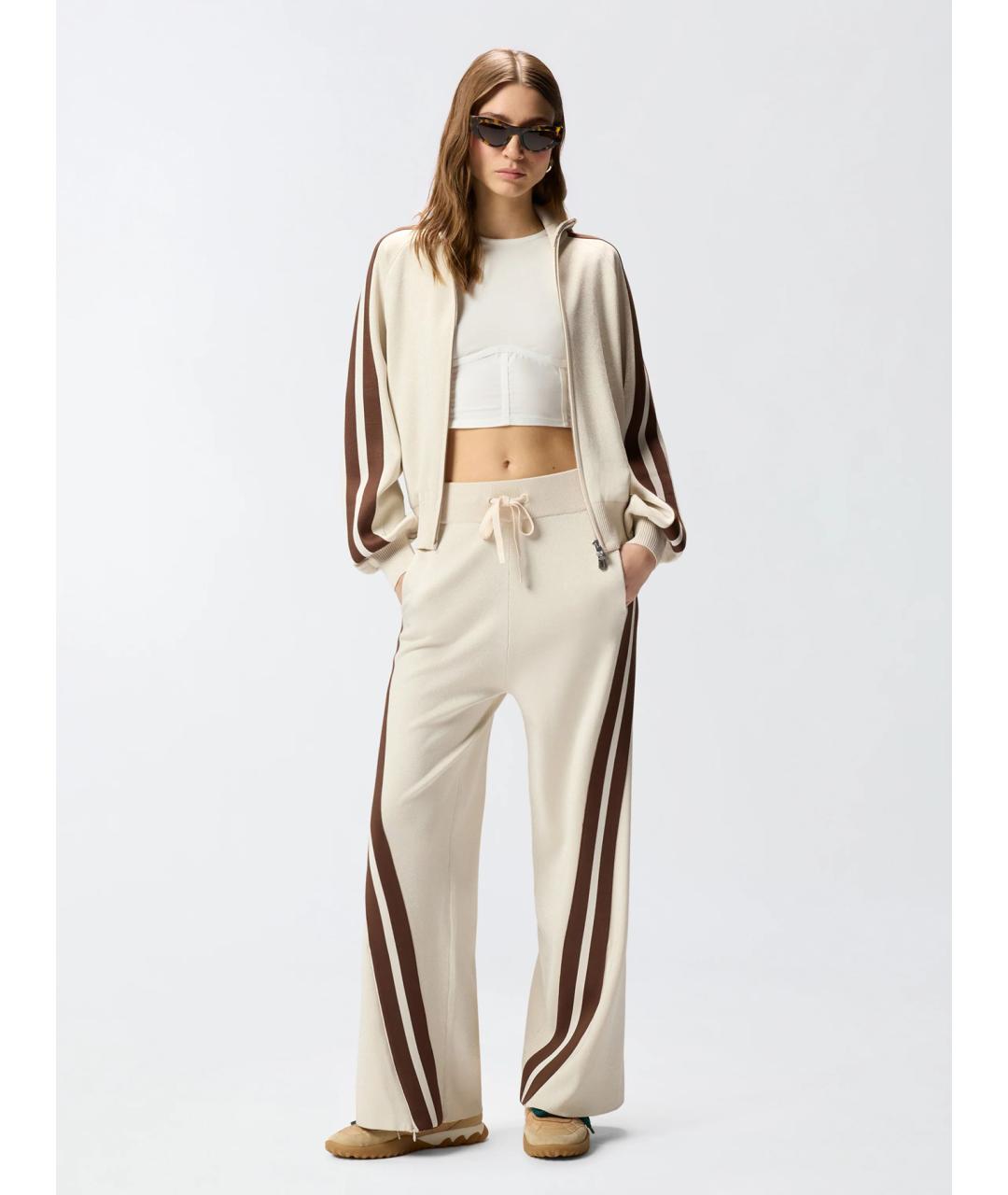 PINKO Бежевые вискозные брюки широкие, фото 2