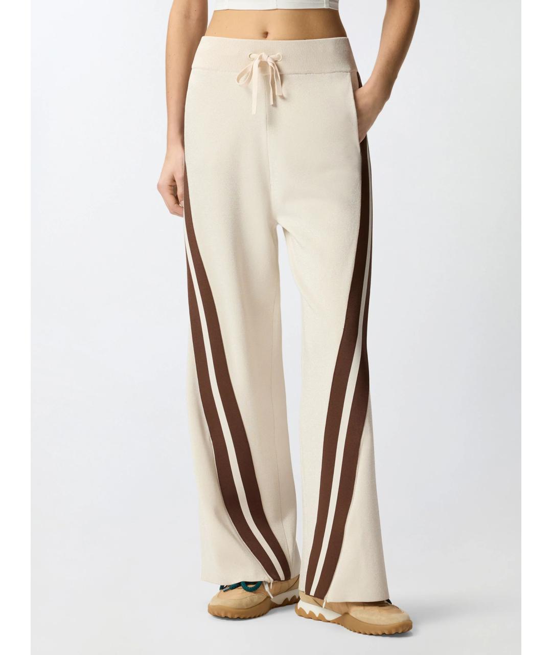 PINKO Бежевые вискозные брюки широкие, фото 3