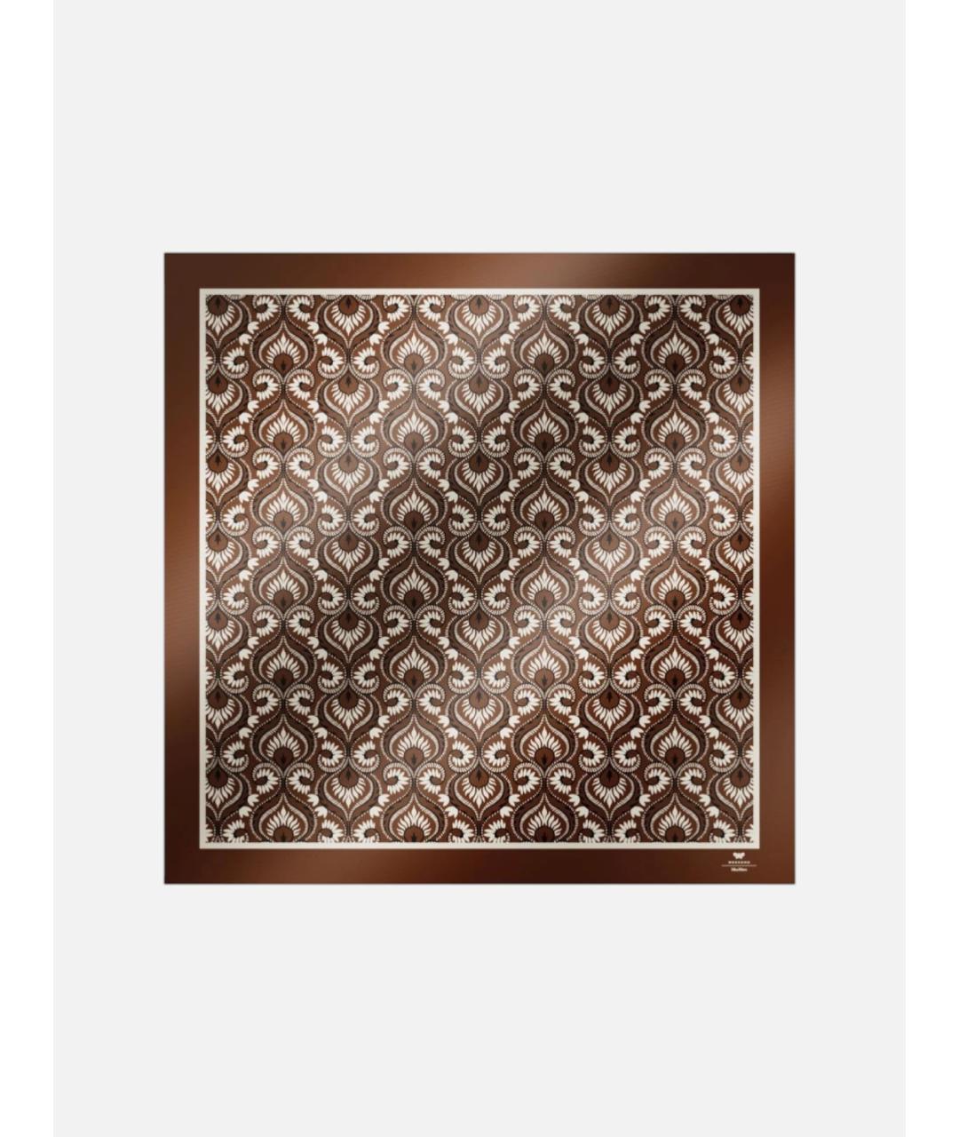 WEEKEND MAX MARA Коричневый шелковый платок, фото 5