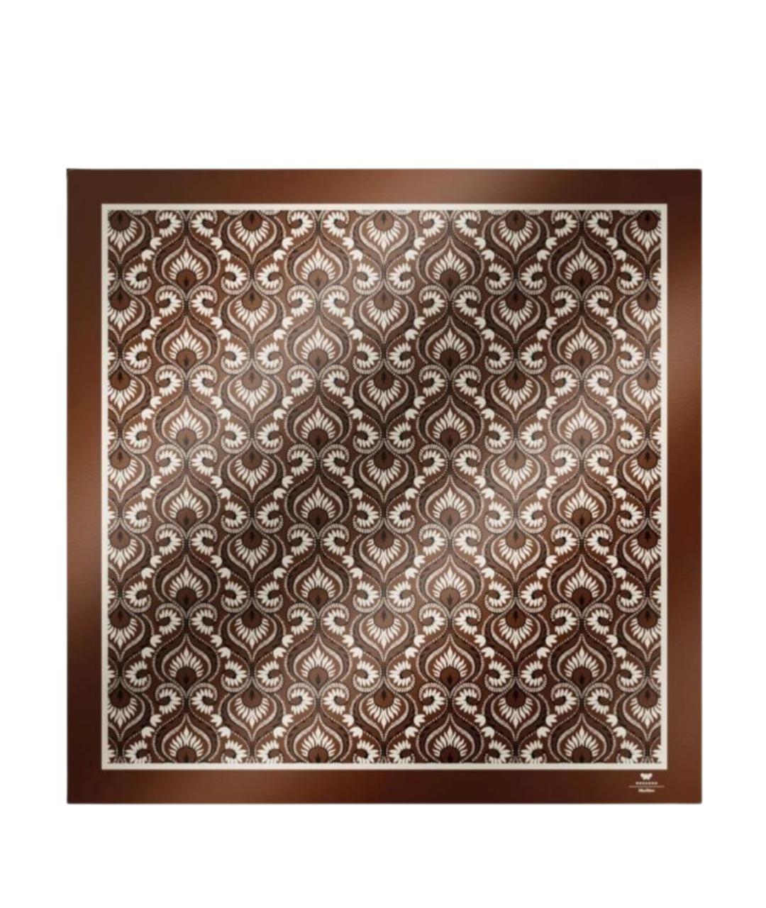 WEEKEND MAX MARA Коричневый шелковый платок, фото 1