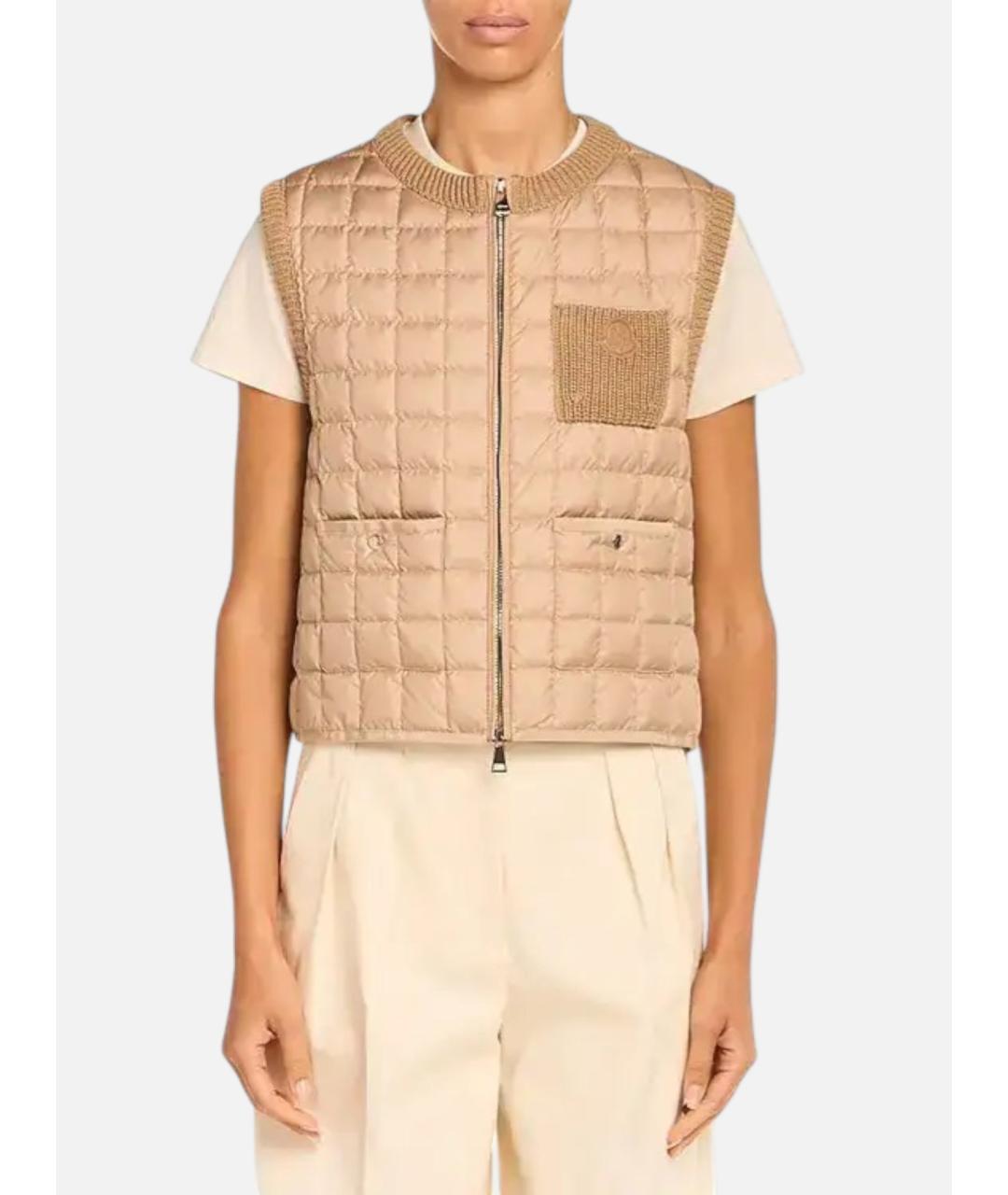 MONCLER Бежевый жилет, фото 4