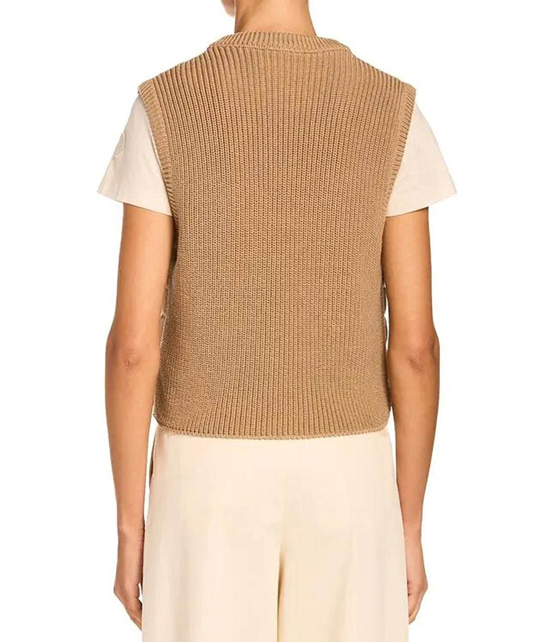 MONCLER Бежевый жилет, фото 3