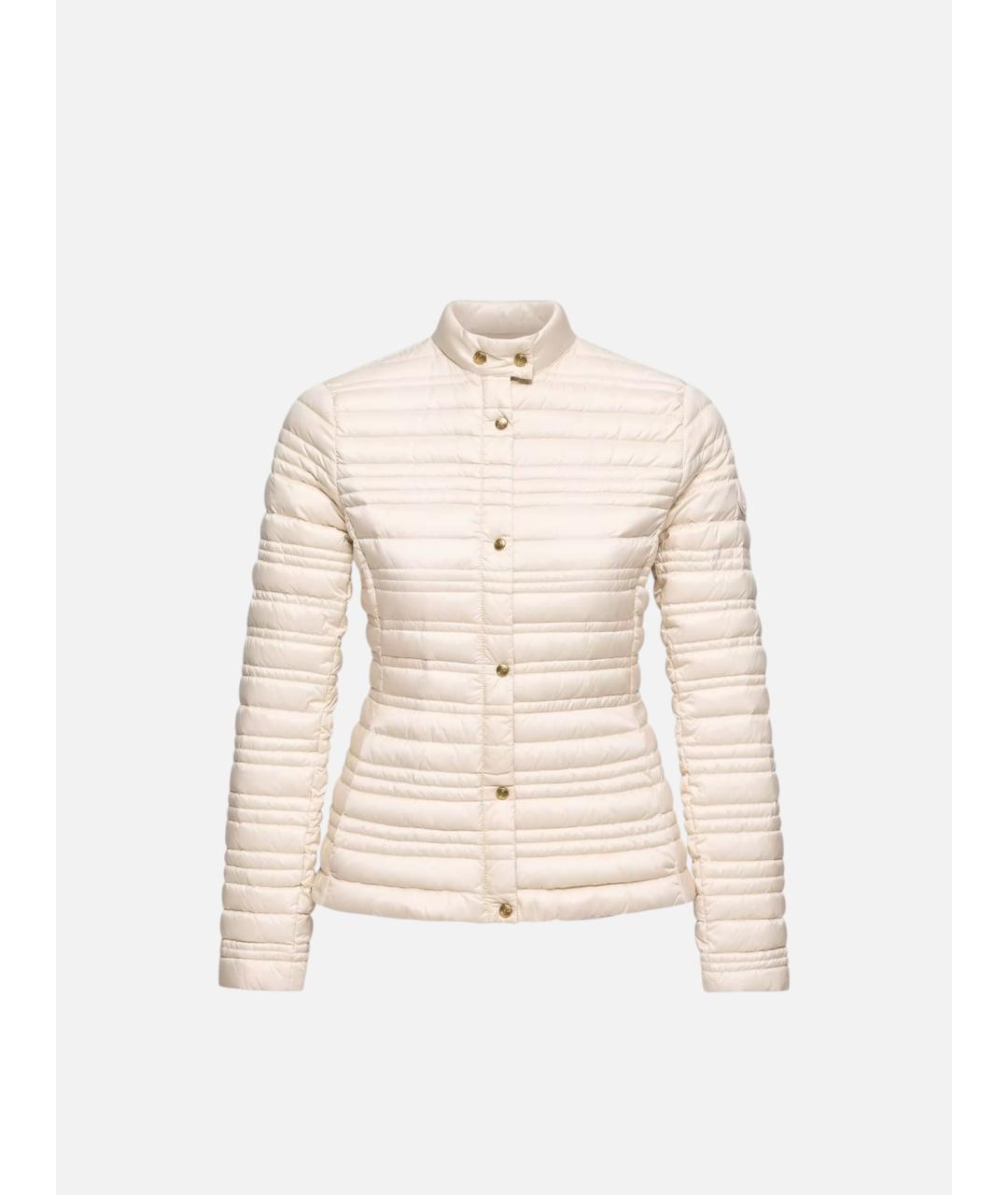 MONCLER Бежевый полиамидовый пуховик, фото 4