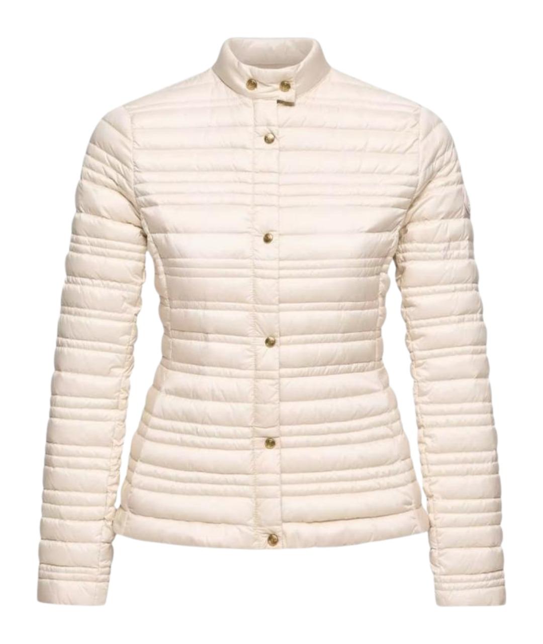 MONCLER Бежевый полиамидовый пуховик, фото 1