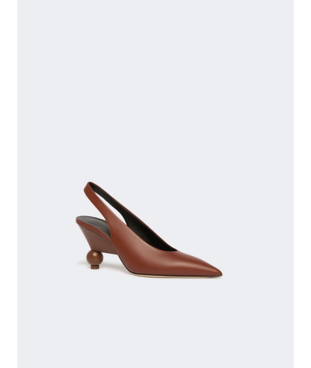 WEEKEND MAX MARA Коричневые кожаные туфли, фото 2