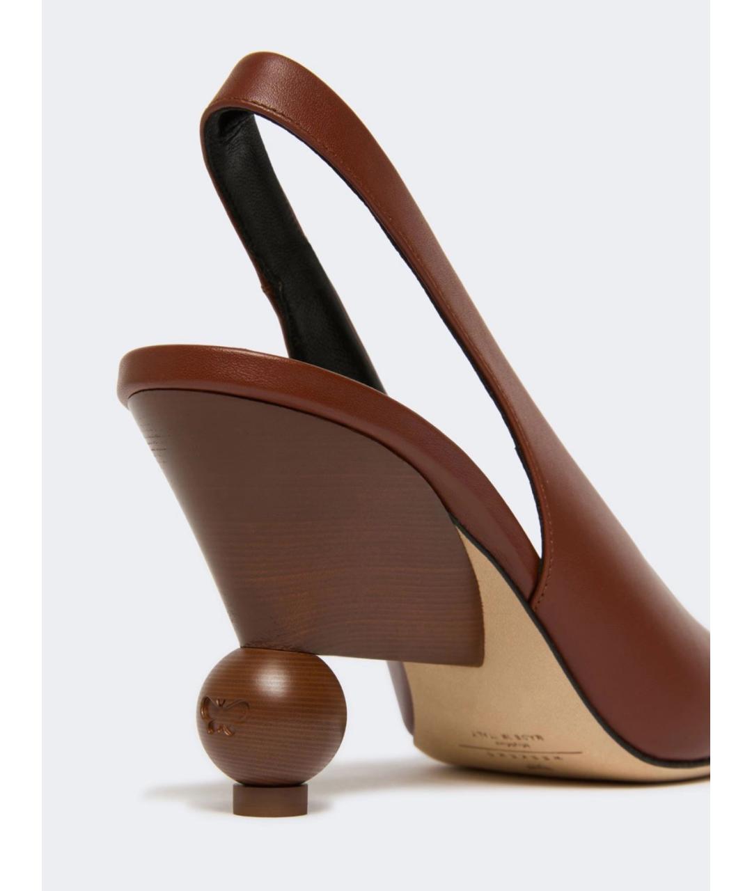 WEEKEND MAX MARA Коричневые кожаные туфли, фото 5