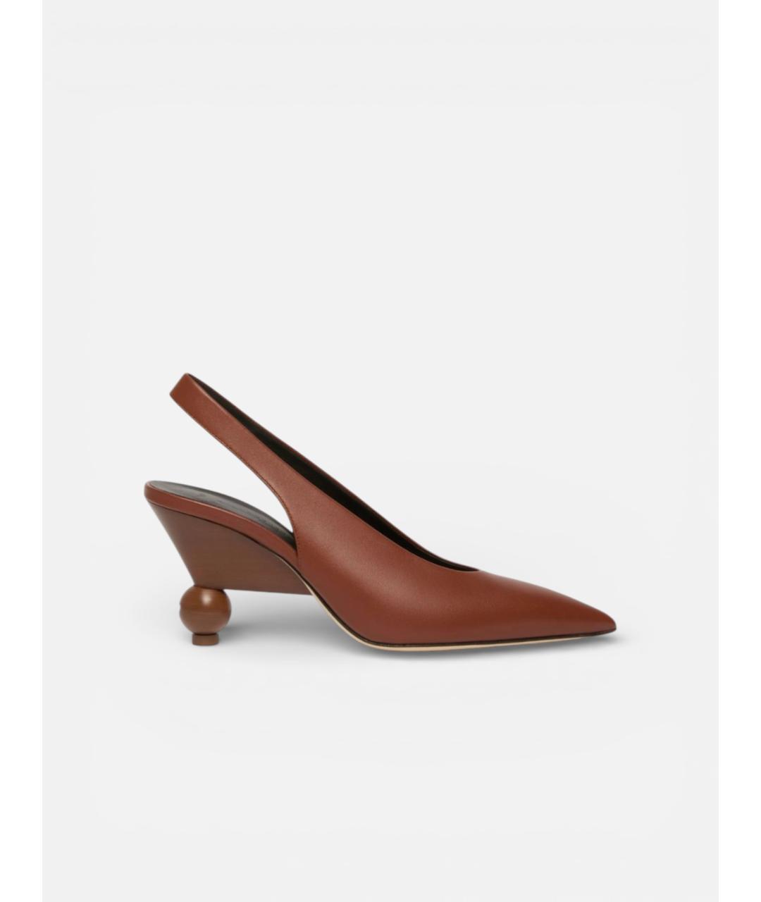 WEEKEND MAX MARA Коричневые кожаные туфли, фото 6