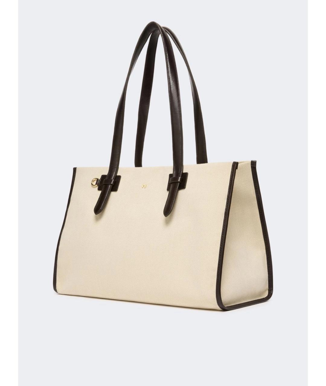 WEEKEND MAX MARA Бежевая хлопковая сумка тоут, фото 2