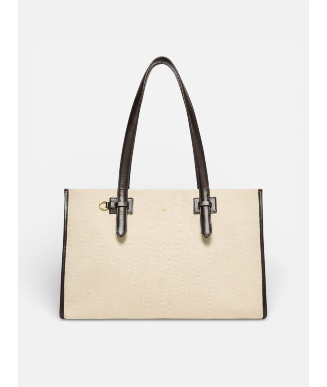 WEEKEND MAX MARA Бежевая хлопковая сумка тоут, фото 6