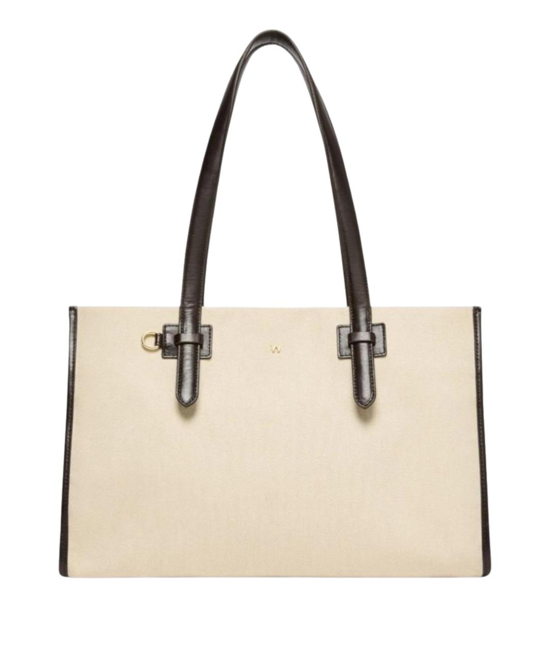 WEEKEND MAX MARA Бежевая хлопковая сумка тоут, фото 1