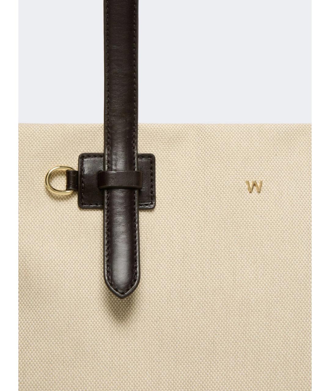 WEEKEND MAX MARA Бежевая хлопковая сумка тоут, фото 4