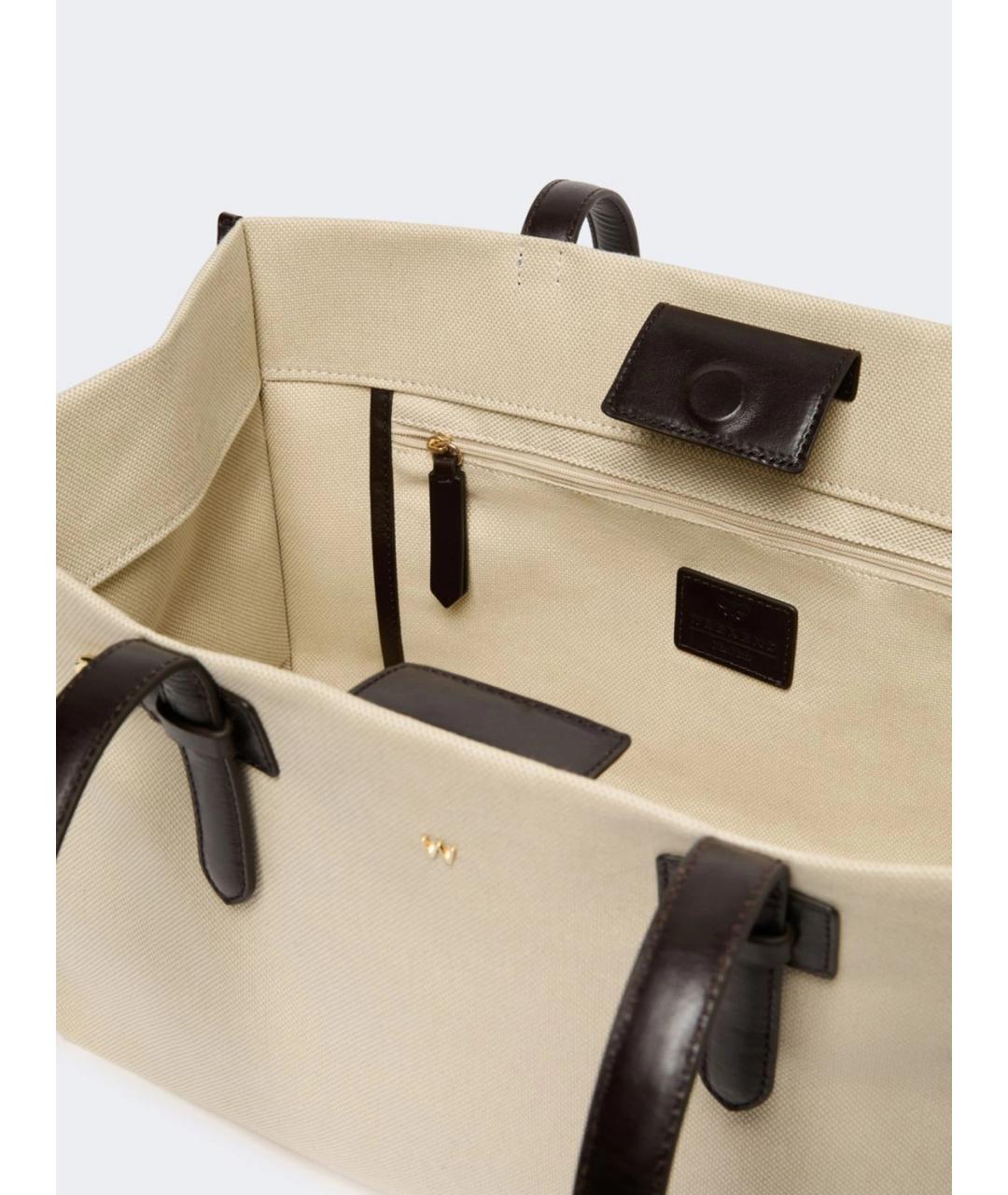 WEEKEND MAX MARA Бежевая хлопковая сумка тоут, фото 5