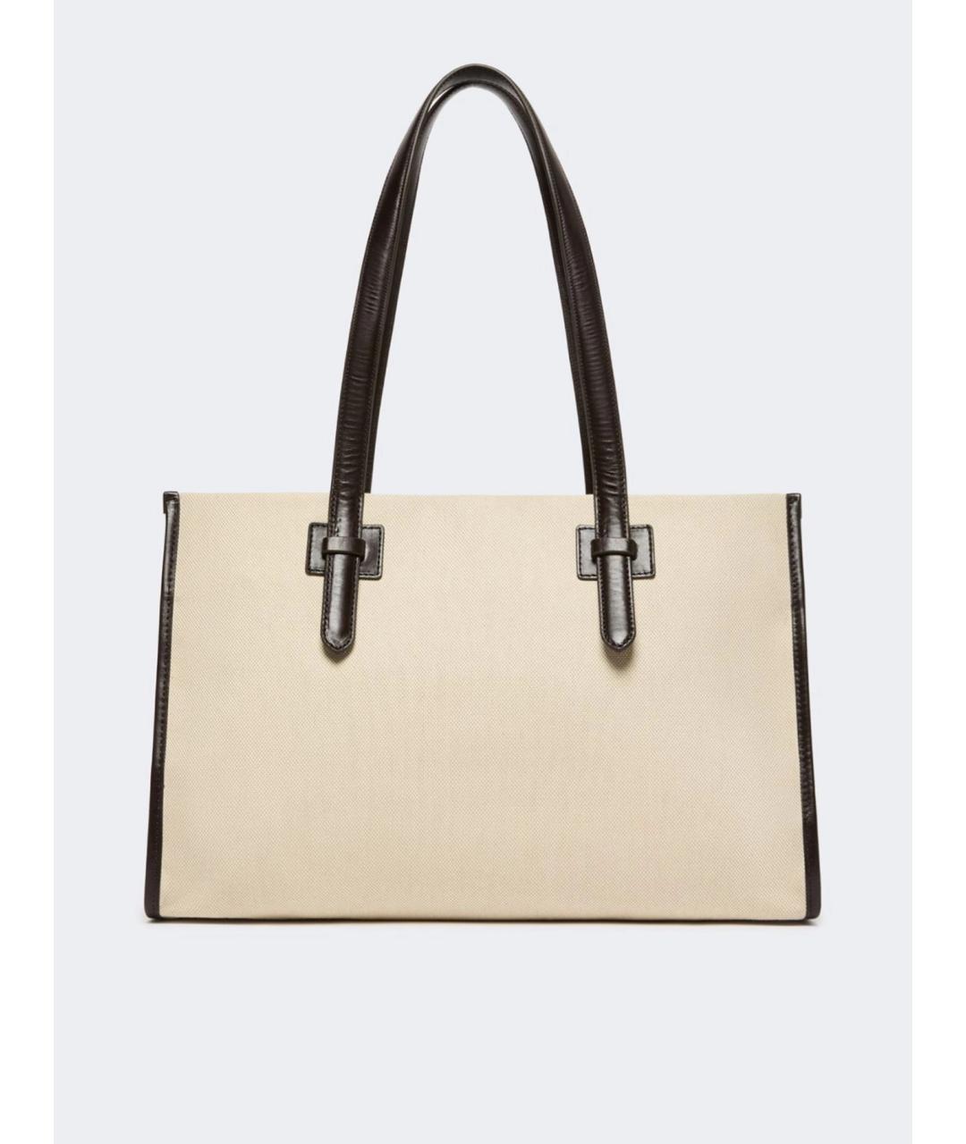 WEEKEND MAX MARA Бежевая хлопковая сумка тоут, фото 3