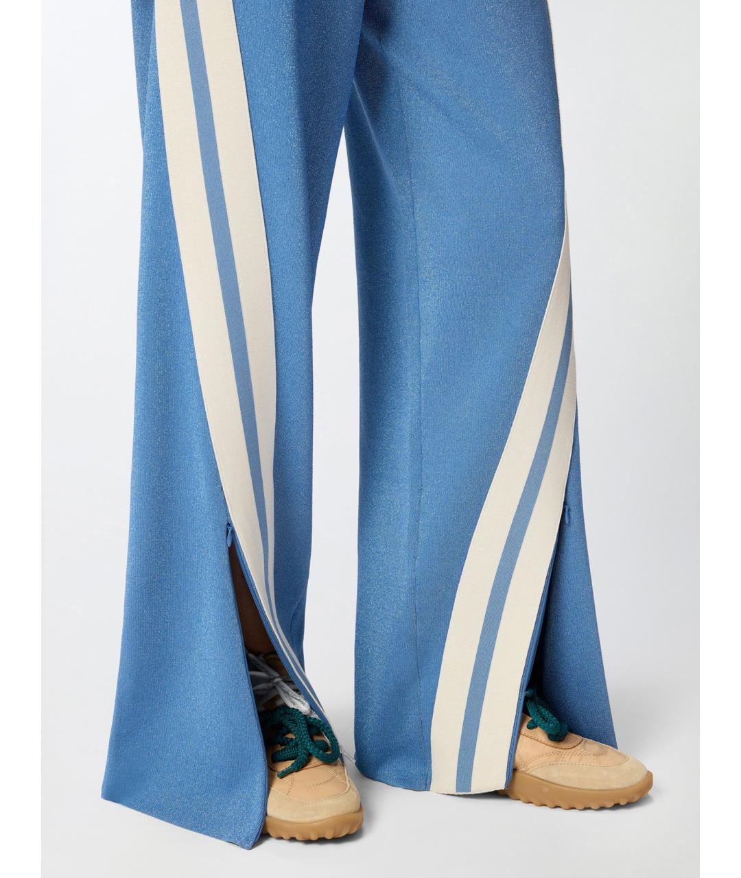 PINKO Голубые вискозные брюки широкие, фото 5