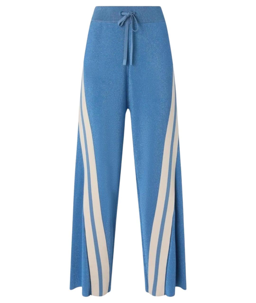 PINKO Голубые вискозные брюки широкие, фото 1