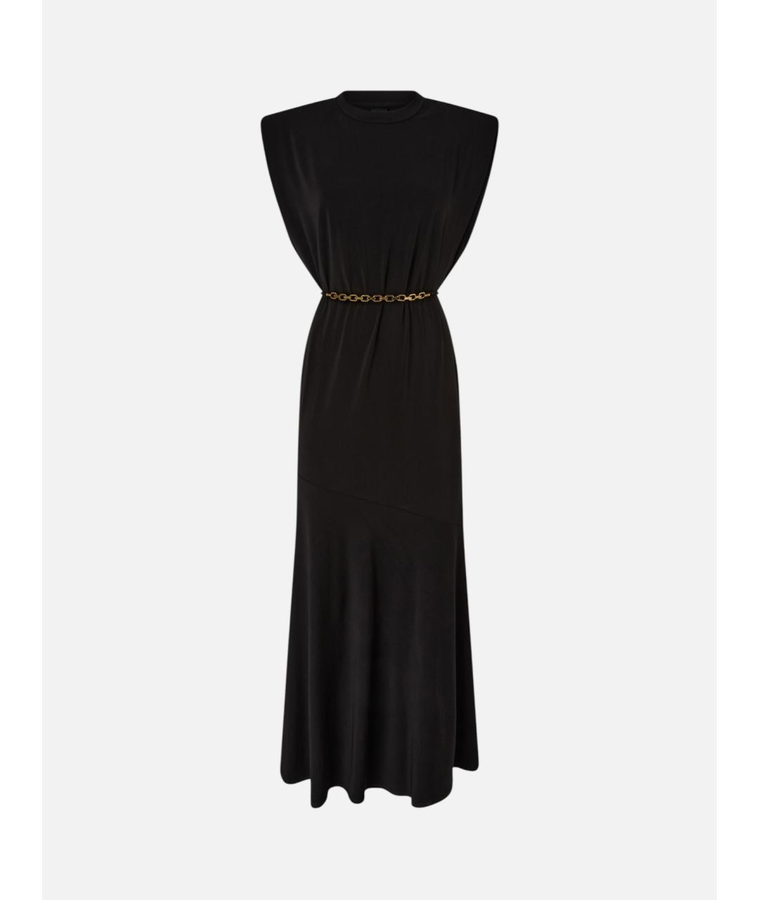 PINKO Черное ацетатное коктейльное платье, фото 3