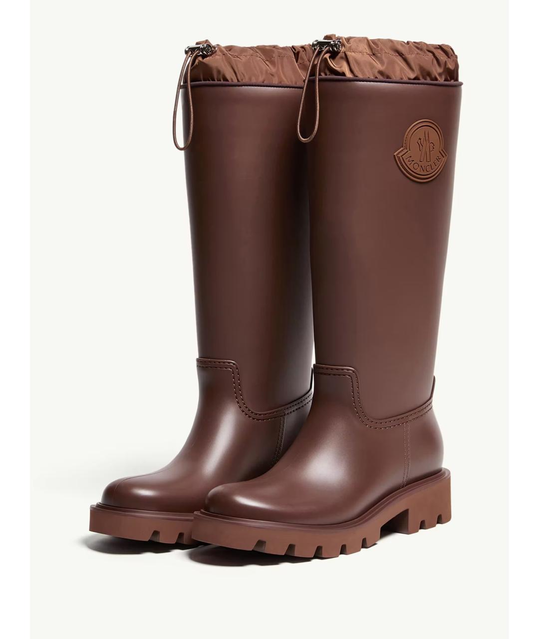 MONCLER Коричневые резиновые сапоги, фото 3