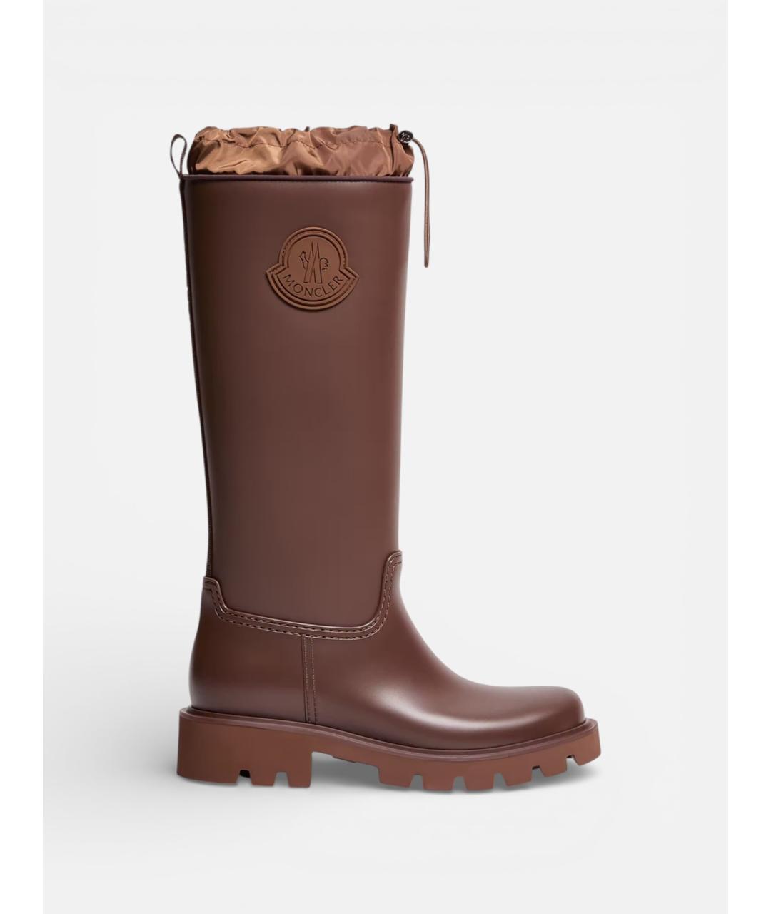 MONCLER Коричневые резиновые сапоги, фото 4