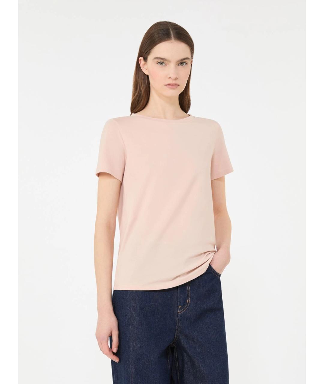 WEEKEND MAX MARA Розовая хлопковая футболка, фото 2