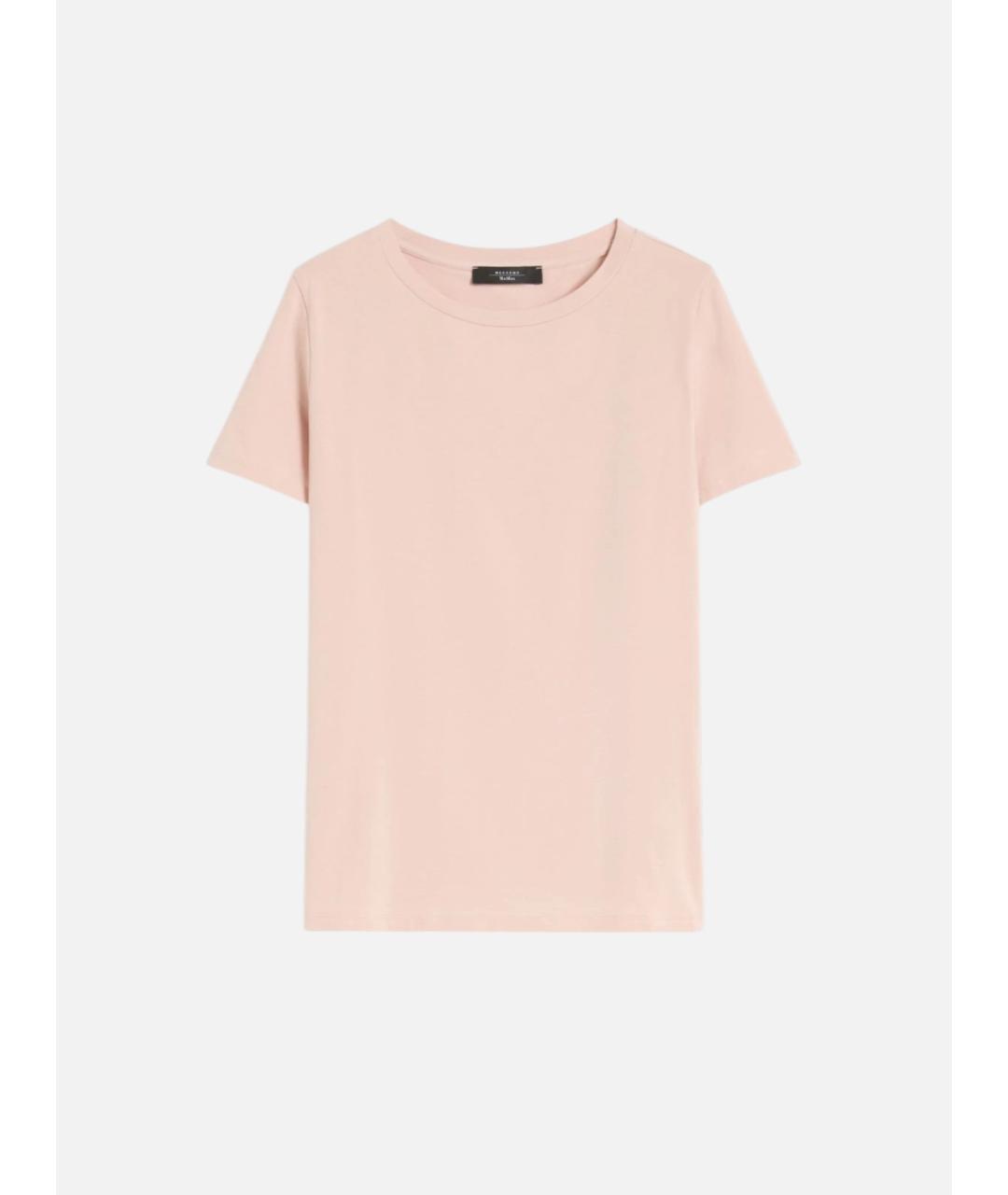 WEEKEND MAX MARA Розовая хлопковая футболка, фото 4