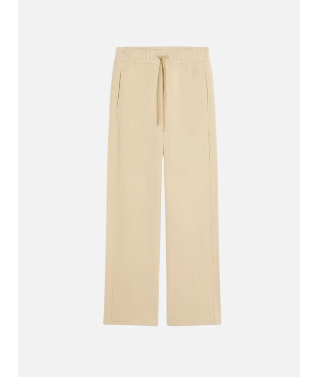 WEEKEND MAX MARA Бежевые хлопковые прямые брюки, фото 5
