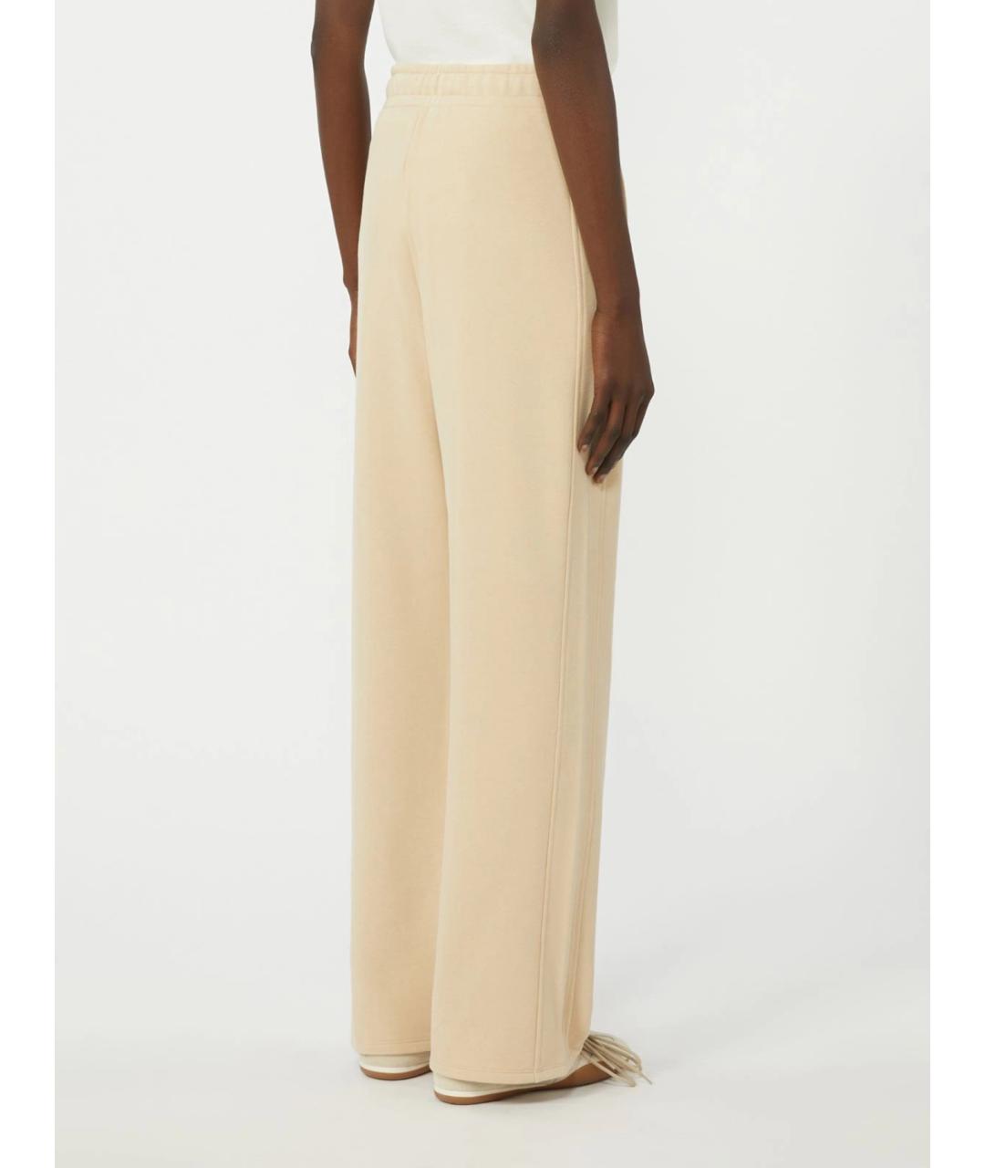 WEEKEND MAX MARA Бежевые хлопковые прямые брюки, фото 4