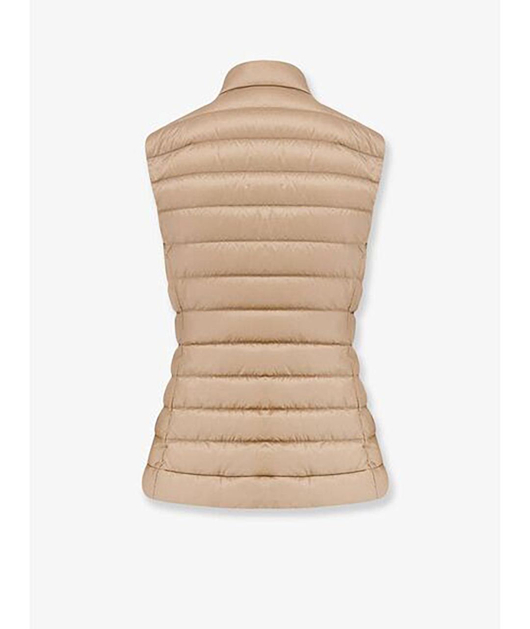 MONCLER Бежевый полиамидовый жилет, фото 2