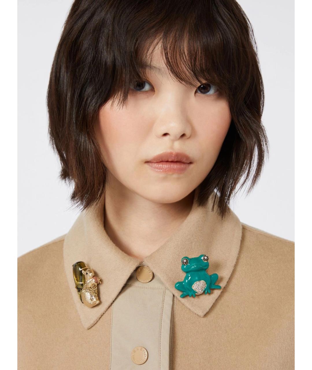 WEEKEND MAX MARA Зеленая металлическая булавка / брошь, фото 2