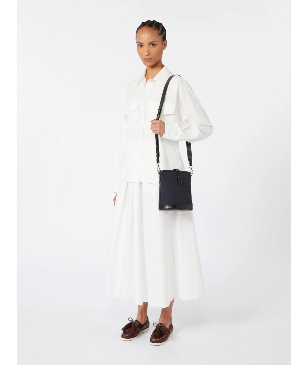 WEEKEND MAX MARA Темно-синяя хлопковая сумка тоут, фото 2