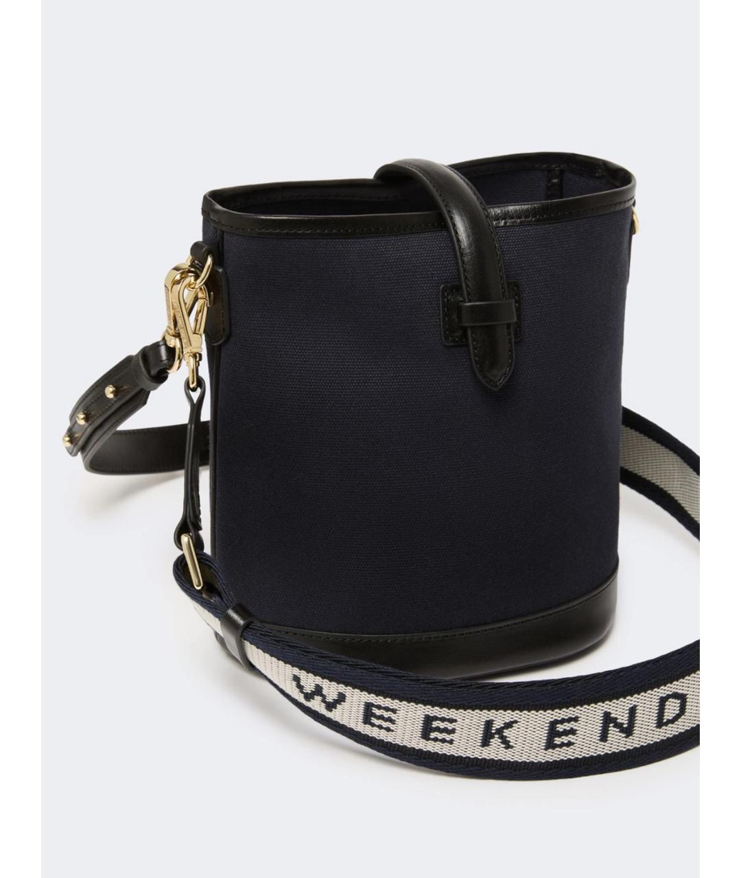 WEEKEND MAX MARA Темно-синяя хлопковая сумка тоут, фото 4