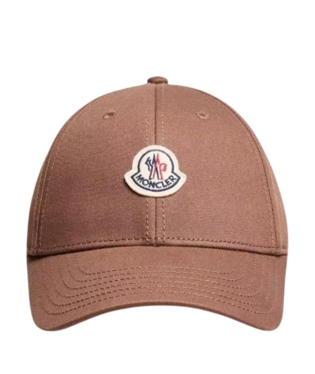 MONCLER Коричневая хлопковая кепка, фото 1