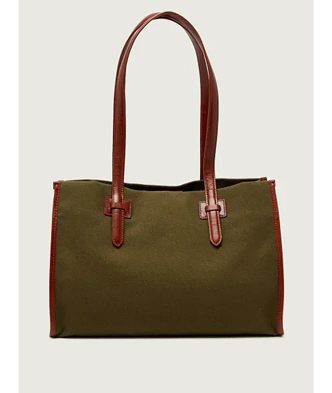 WEEKEND MAX MARA Зеленая хлопковая сумка тоут, фото 4