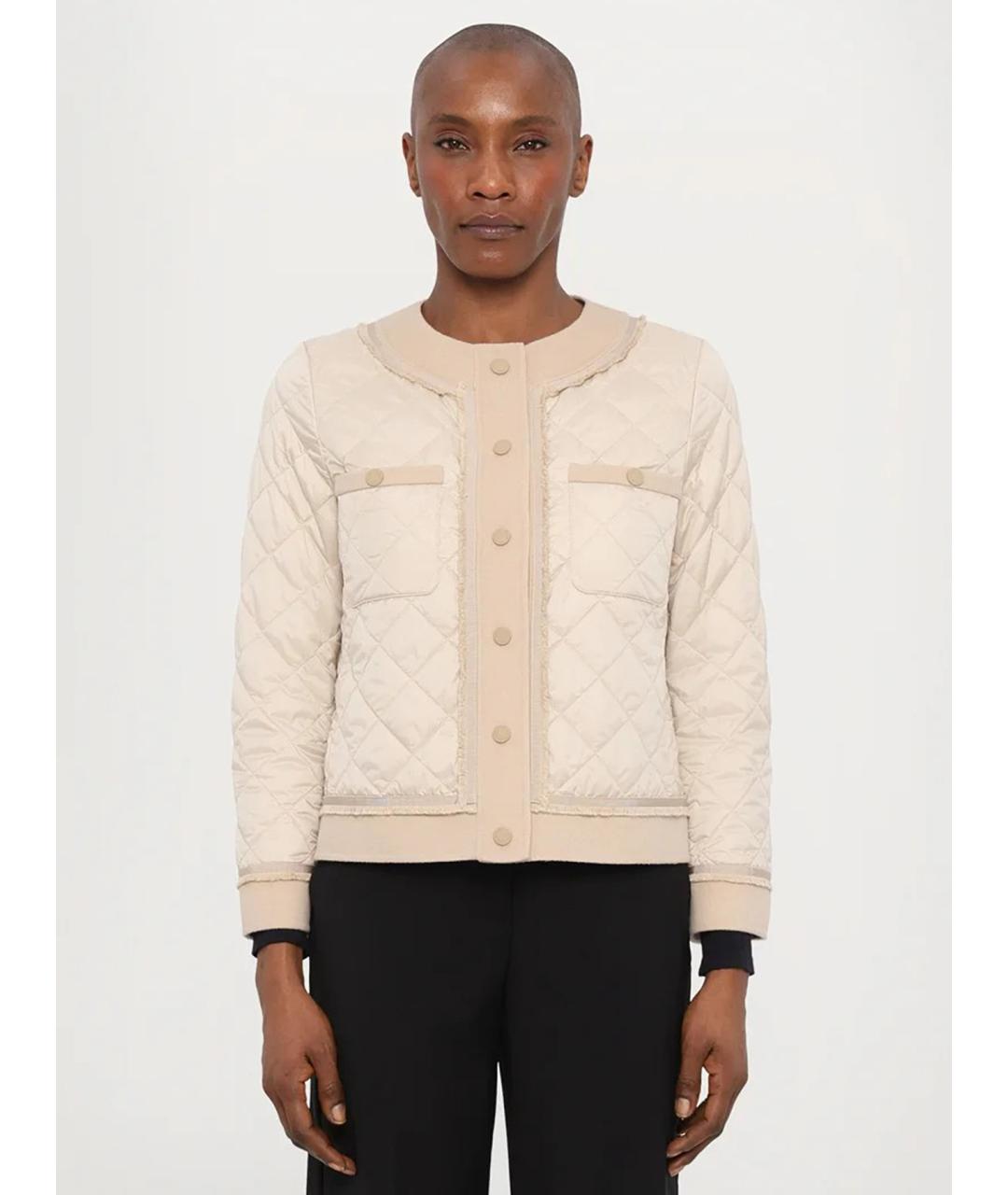 WEEKEND MAX MARA Бежевая полиэстеровая куртка, фото 2