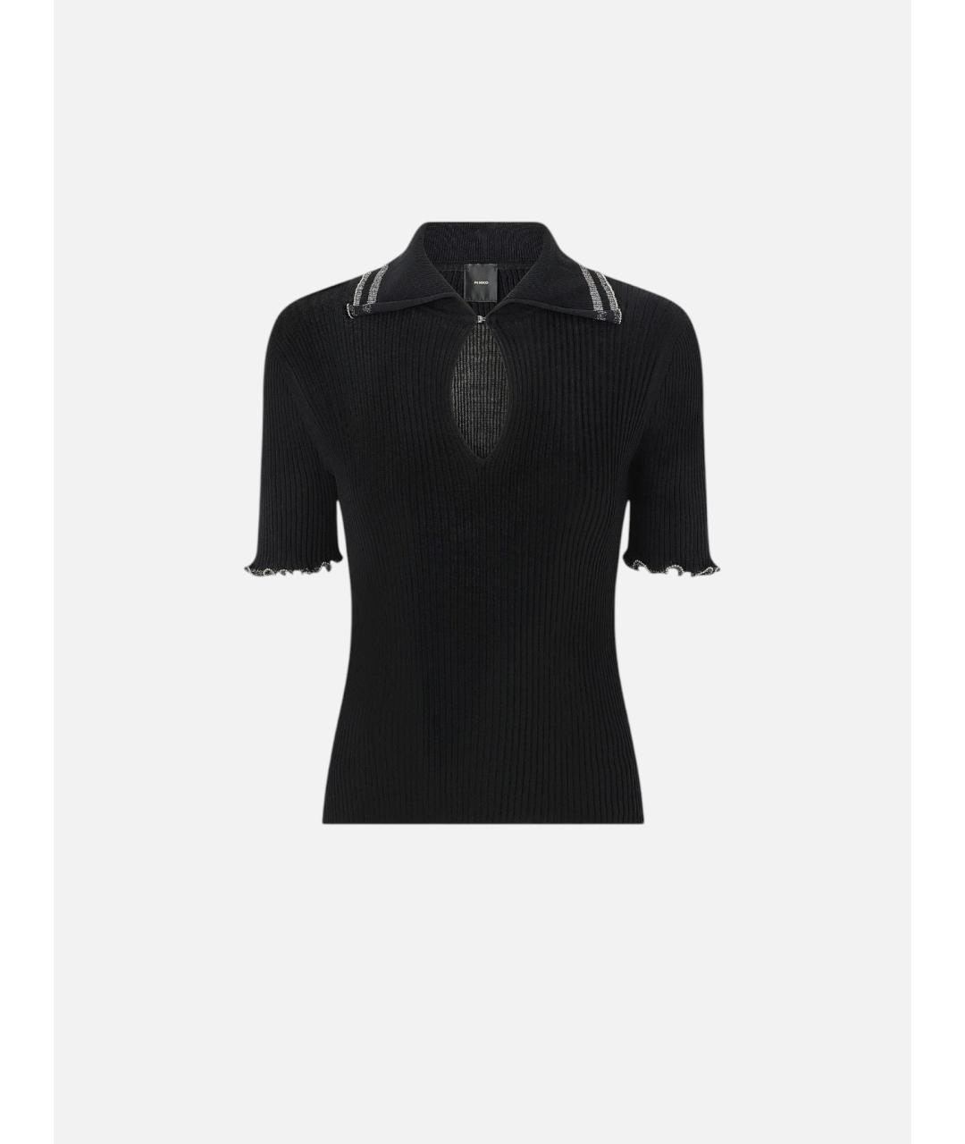 PINKO Черная хлопковая футболка, фото 7