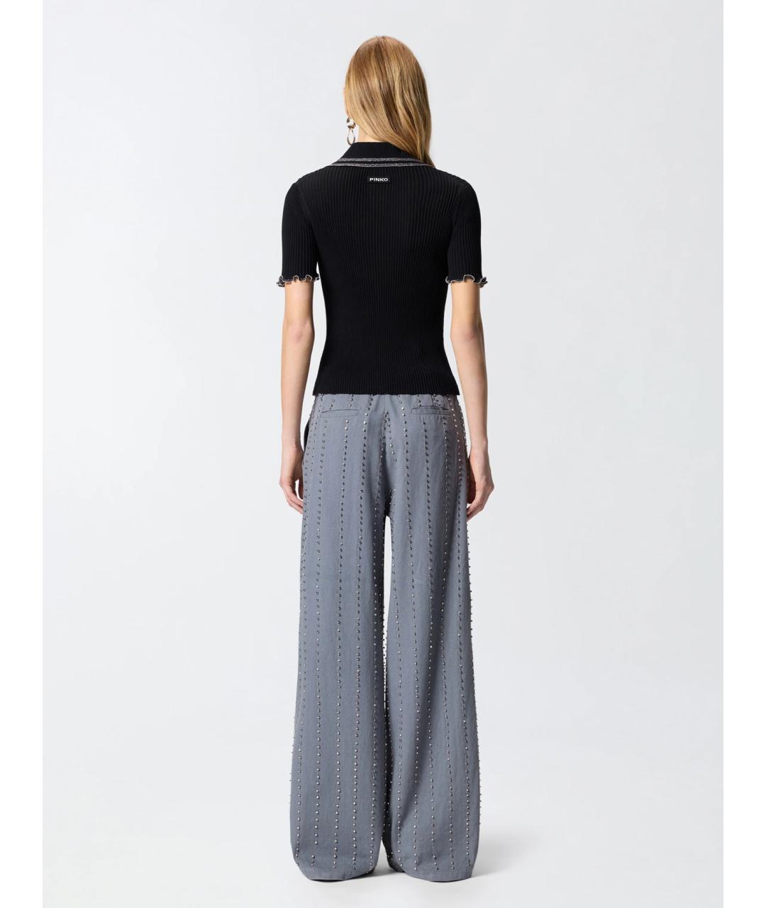 PINKO Черная хлопковая футболка, фото 4