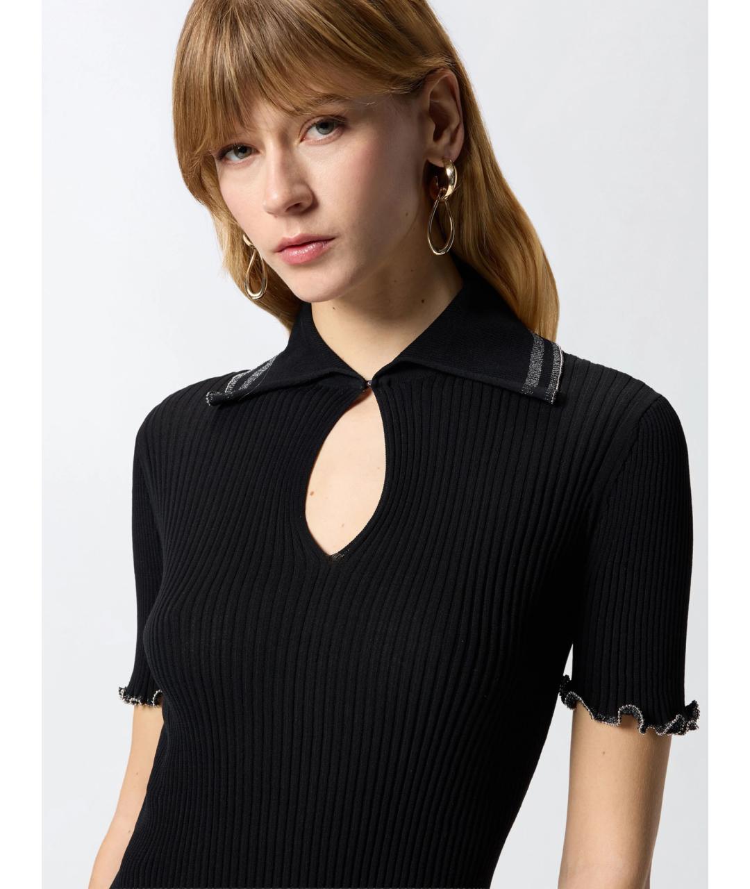 PINKO Черная хлопковая футболка, фото 5