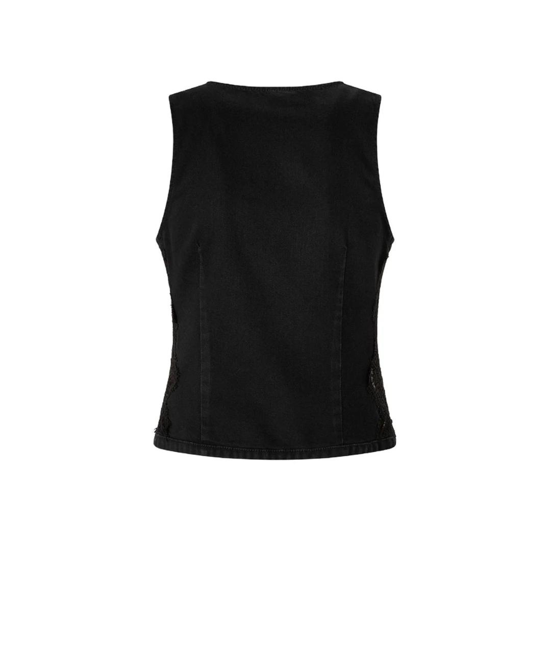 PINKO Черный хлопковый жилет, фото 2