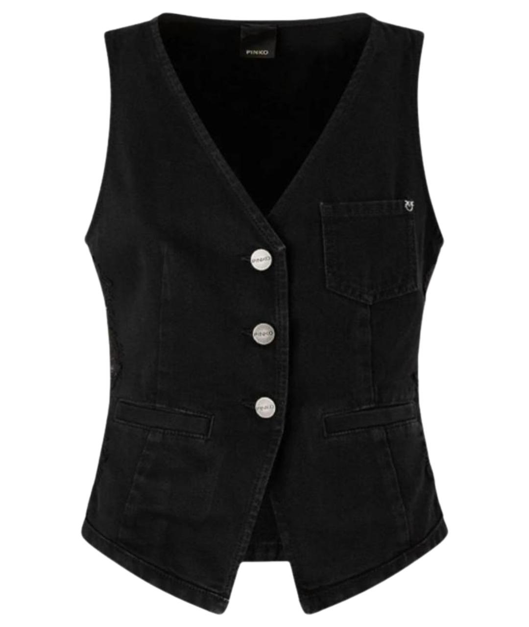 PINKO Черный хлопковый жилет, фото 1
