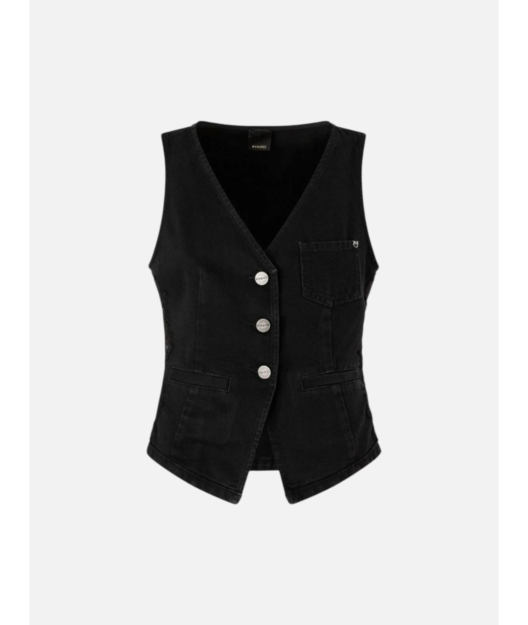 PINKO Черный хлопковый жилет, фото 3