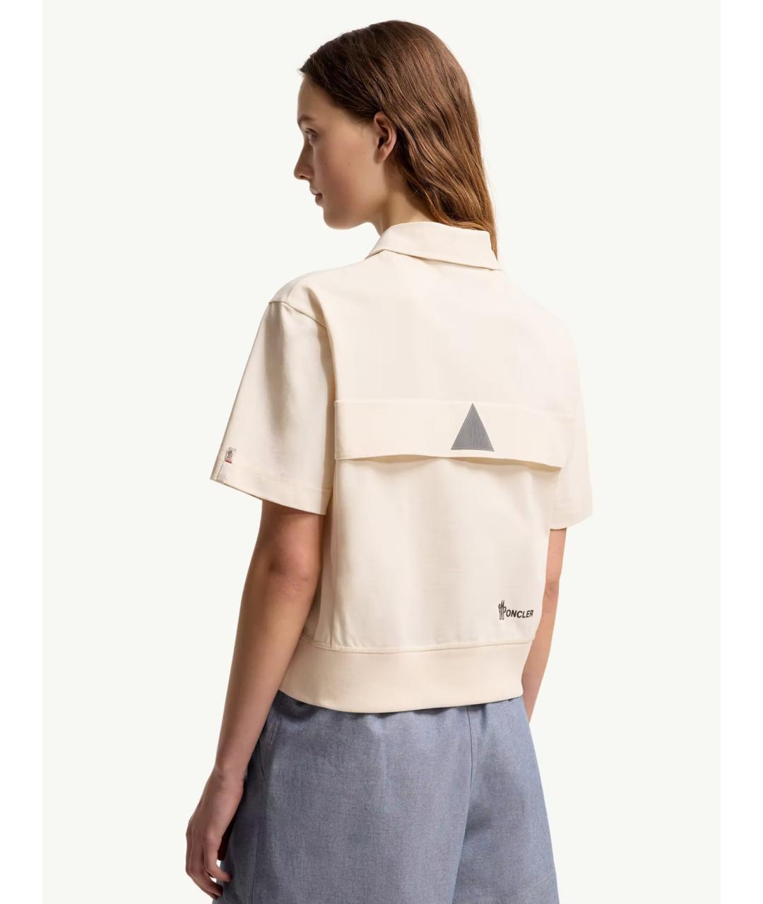 MONCLER Бежевая хлопковая футболка, фото 3