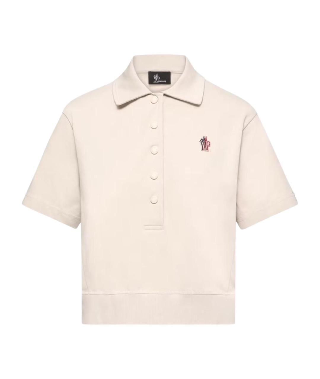 MONCLER Бежевая хлопковая футболка, фото 1