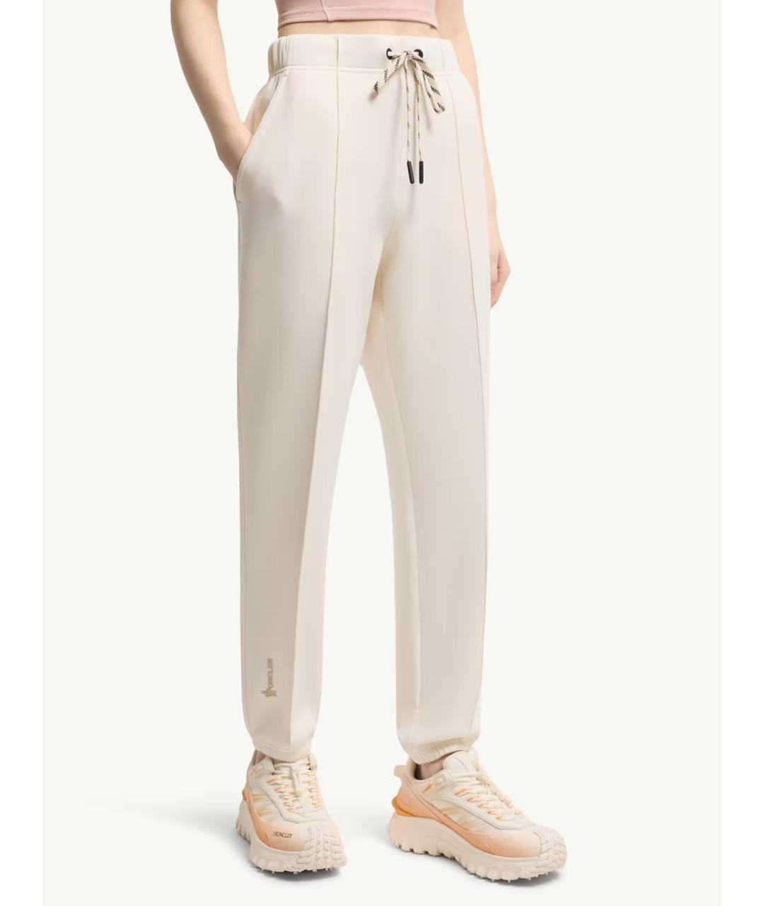 MONCLER Белые полиэстеровые спортивные брюки и шорты, фото 3