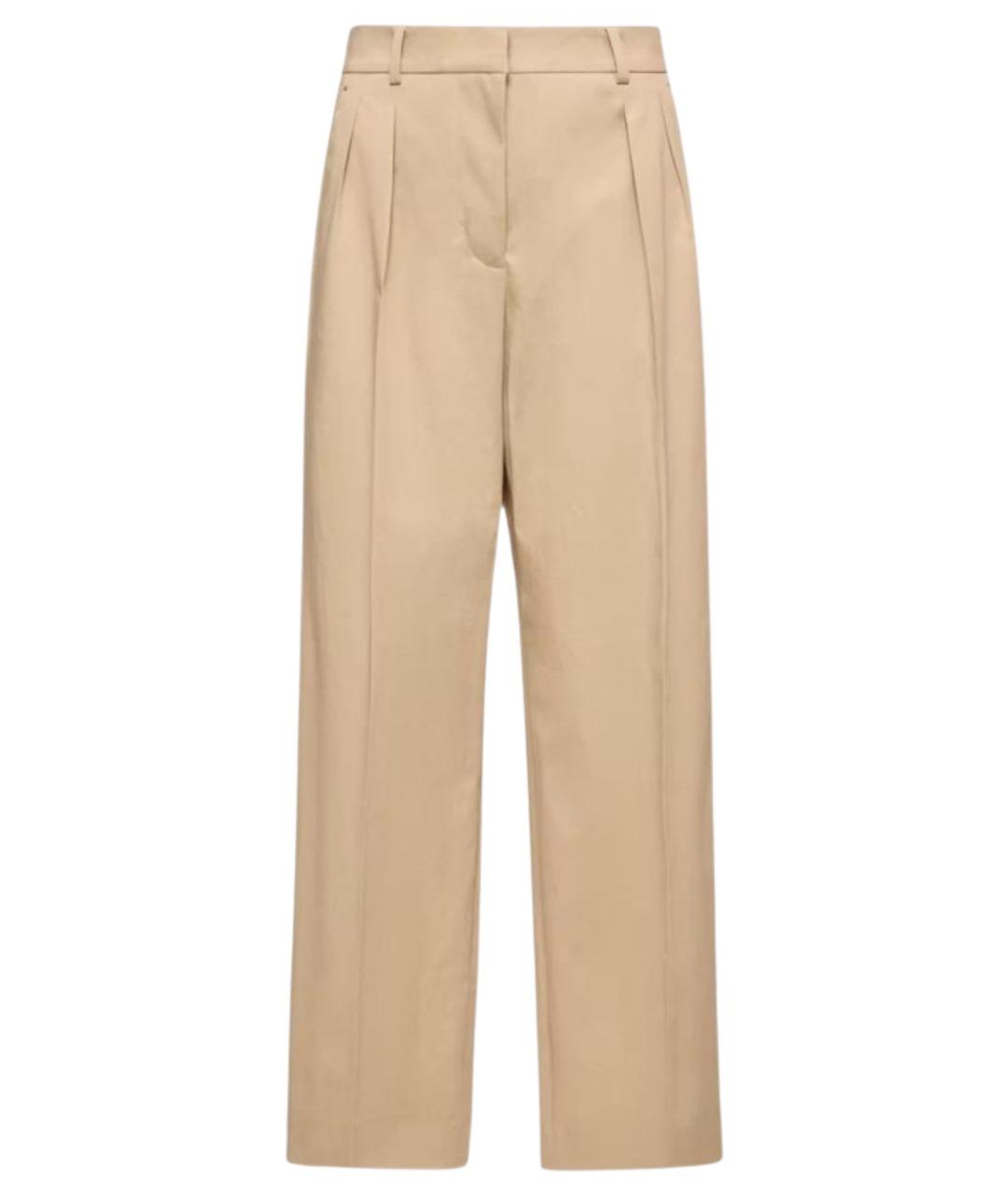 MONCLER Бежевые хлопковые брюки широкие, фото 1