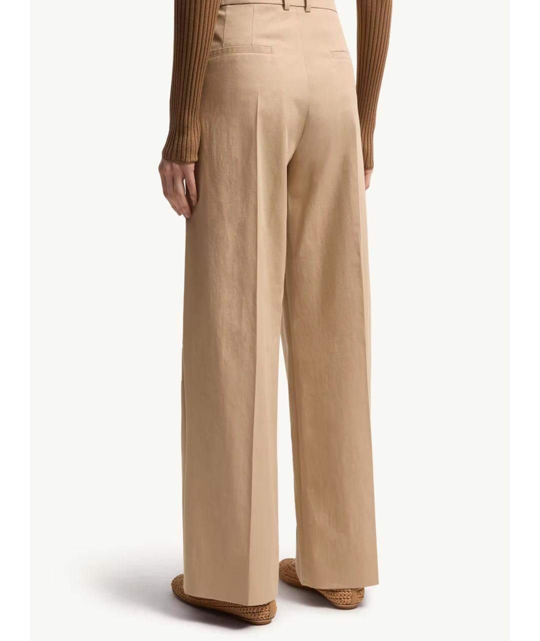 MONCLER Бежевые хлопковые брюки широкие, фото 4