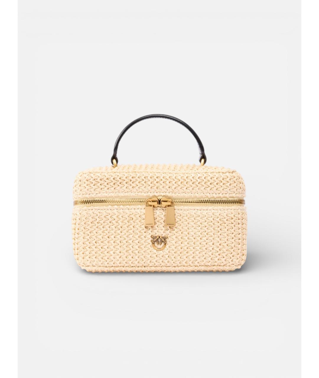 PINKO Бежевая пелетеная сумка через плечо, фото 5